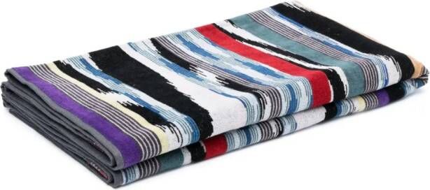 Missoni Home Handdoek met zigzag-patroon Blauw