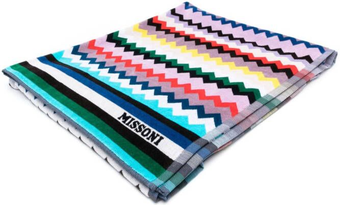 Missoni Home Strandlaken met zigzag-patroon Blauw