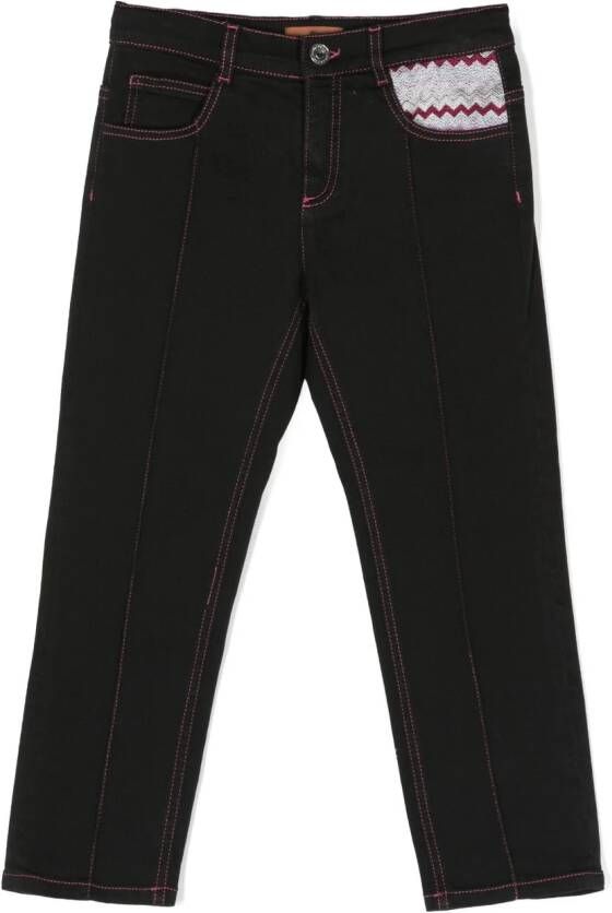 Missoni Kids Jeans met contrasterend stiksel Zwart