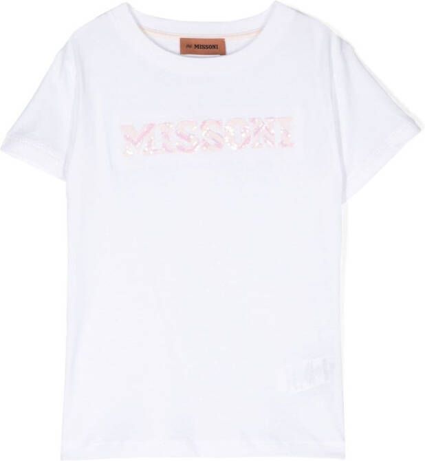 Missoni Kids T-shirt met pailletten Wit
