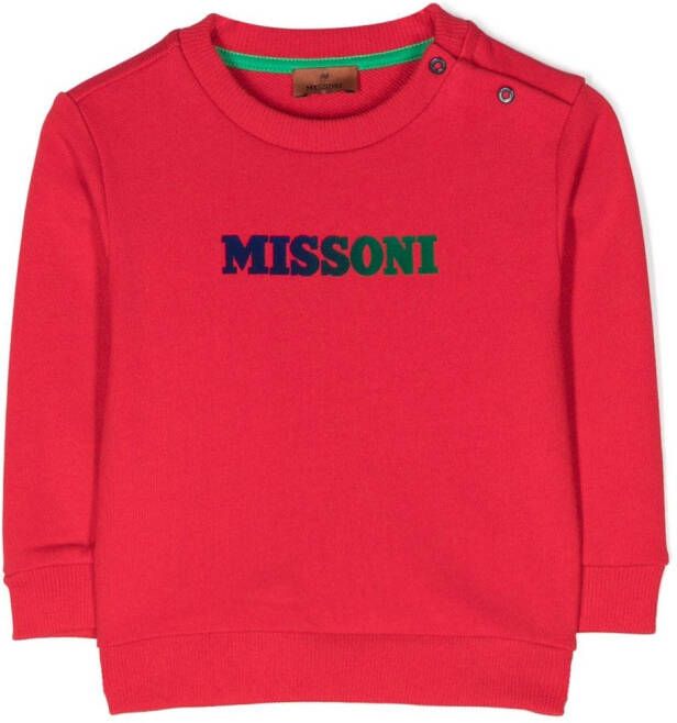 Missoni Kids Sweater met logoprint Rood