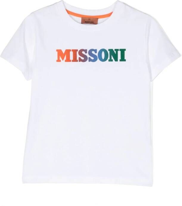 Missoni Kids T-shirt met logoprint Wit