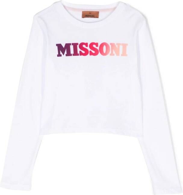 Missoni Kids Shirt met logoprint Wit