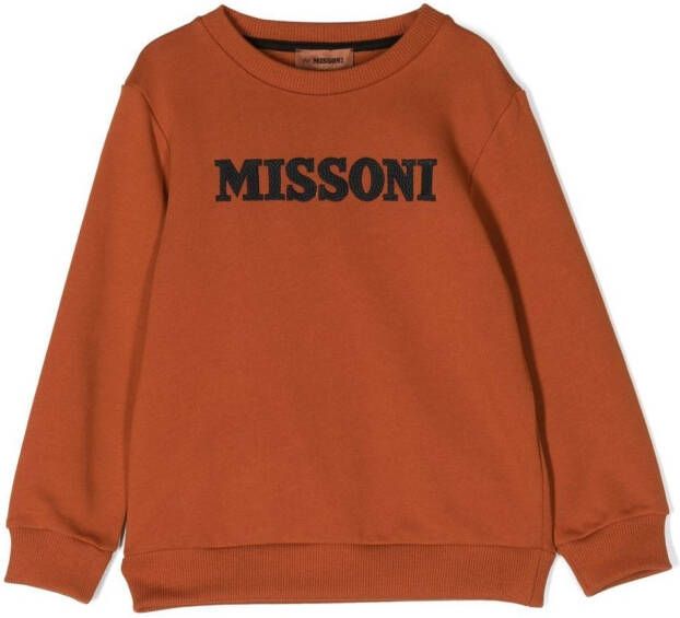 Missoni Kids Sweater met logoprint Bruin