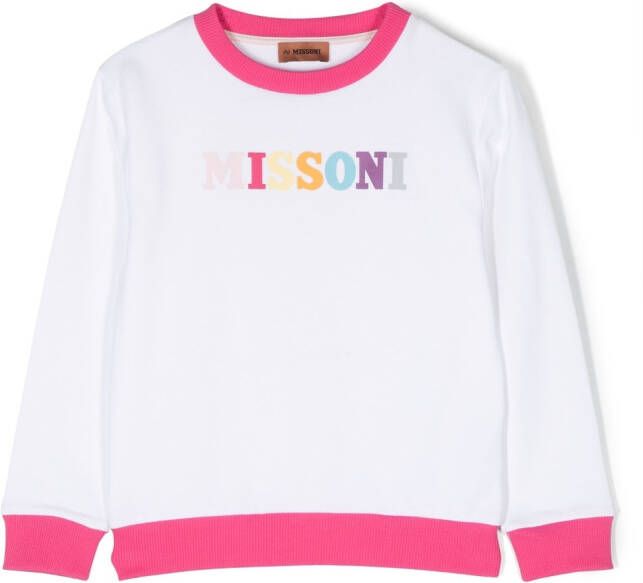 Missoni Kids Sweater met logoprint Wit