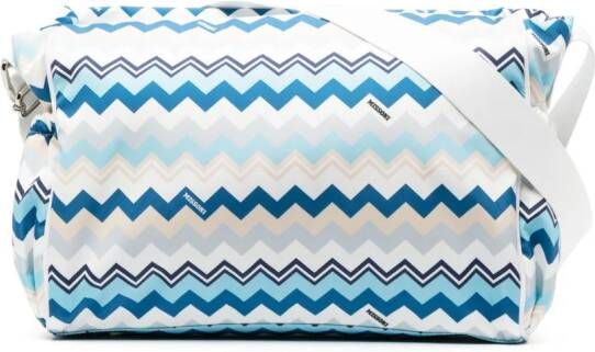 Missoni Kids Luiertas met zigzagprint Wit