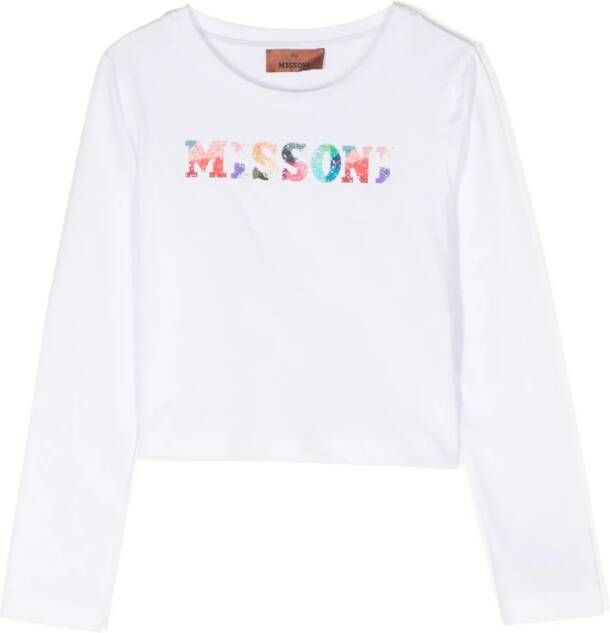 Missoni Kids Sweater met logo-patch Wit