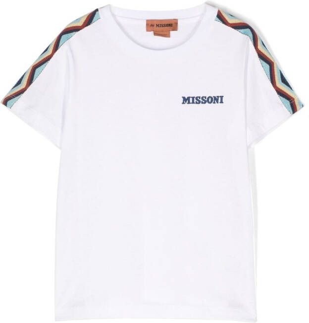 Missoni Kids T-shirt met zigzag detail Wit
