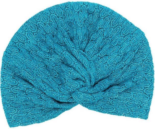 Missoni Gebreide muts met lamé afwerking Blauw