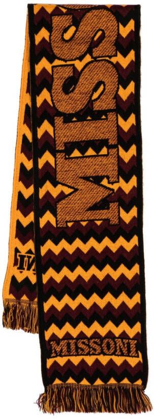 Missoni Sjaal met geborduurd logo Oranje