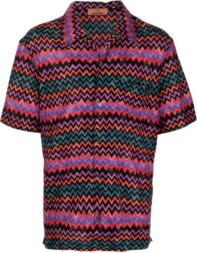 Missoni Overhemd met zigzag-patroon Paars