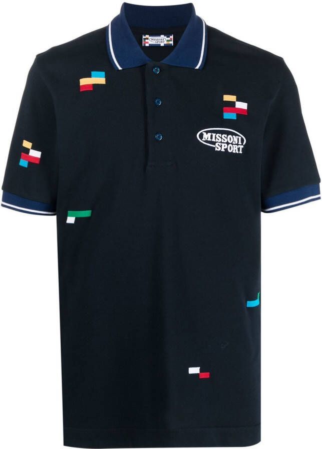 Missoni Poloshirt met borduurwerk Blauw