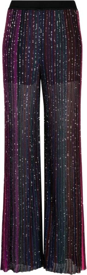Missoni sequin-embellished wide-leg trousers Zwart