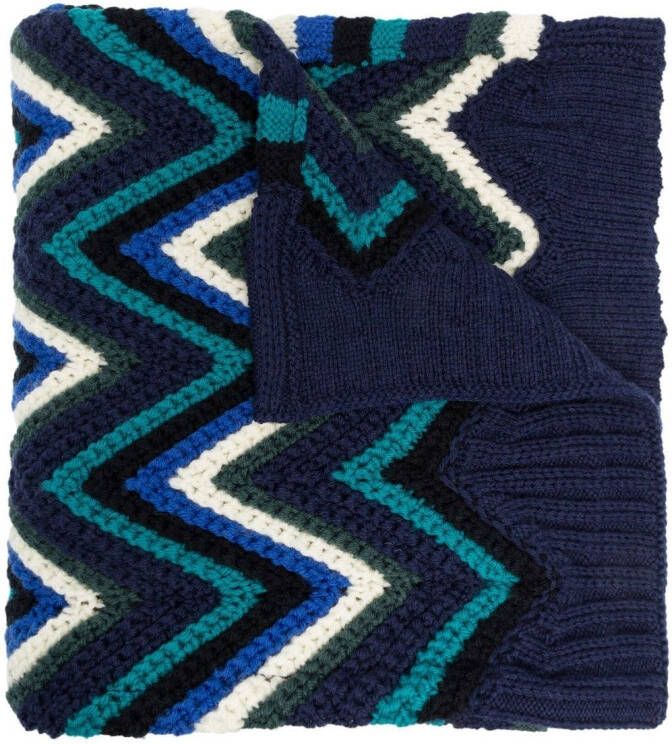Missoni Sjaal met borduurwerk Blauw
