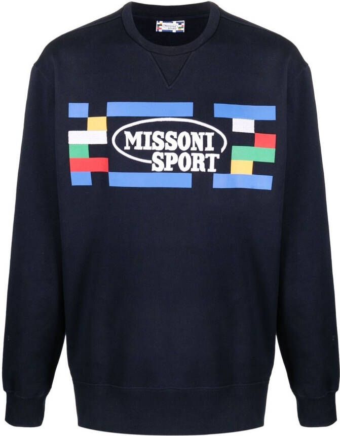 Missoni Sweater met geborduurd logo Blauw