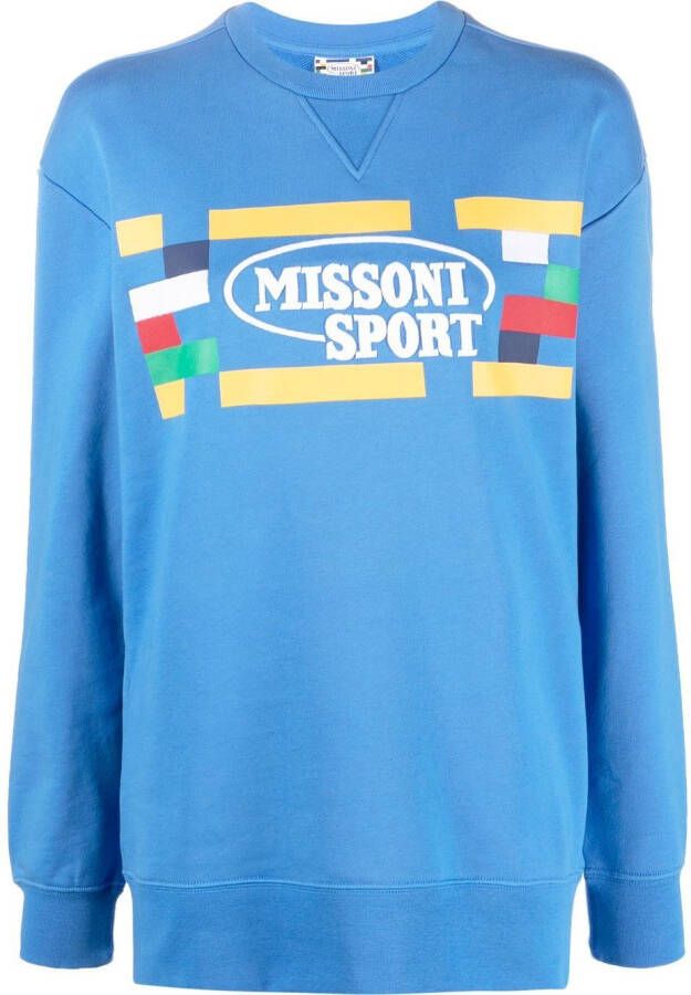 Missoni Sweater met logoprint Blauw