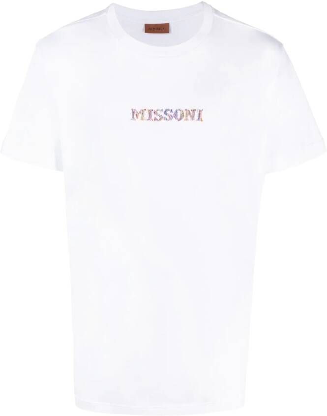 Missoni T-shirt met geborduurd logo Wit