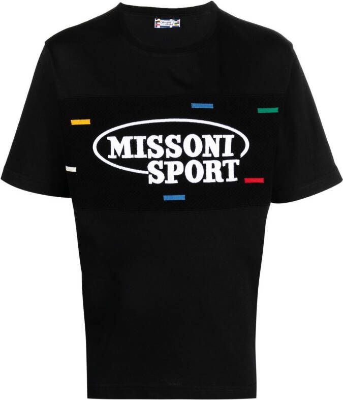 Missoni T-shirt met geborduurd logo Zwart