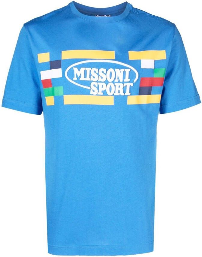 Missoni T-shirt met logoprint Blauw