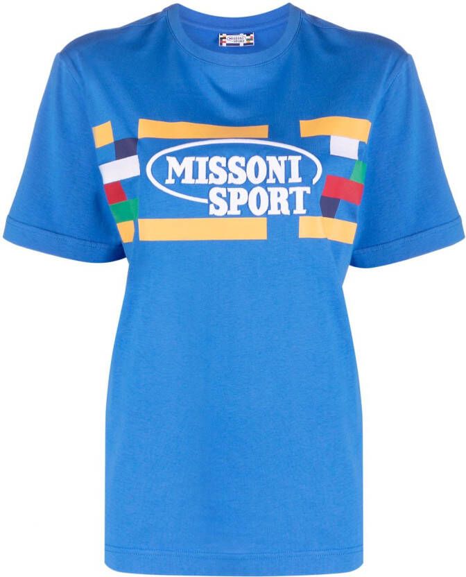Missoni T-shirt met logoprint Blauw
