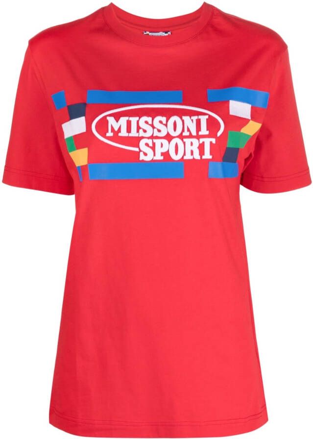 Missoni T-shirt met logoprint Rood