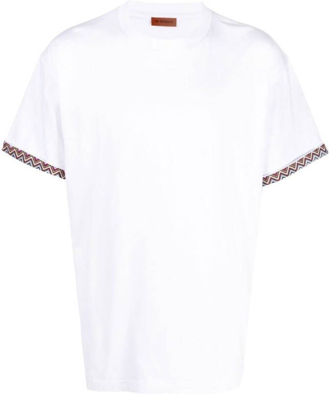 Missoni T-shirt met zigzag afwerking Wit
