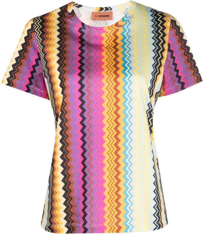 Missoni T-shirt met zigzag patroon Geel