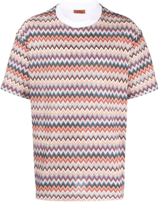 Missoni T-shirt met zigzag-patroon Oranje