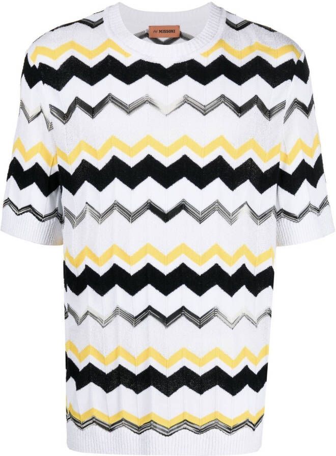 Missoni T-shirt met zigzag patroon Wit