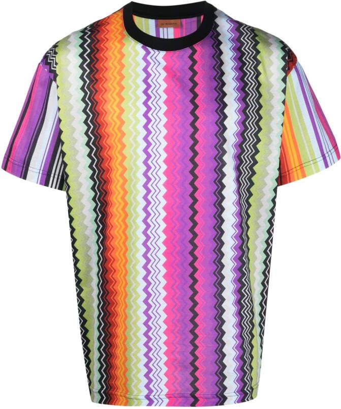 Missoni T-shirt met zigzag print Zwart