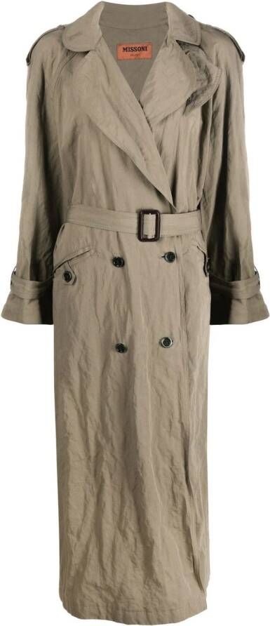 Missoni Trenchcoat met dubbele rij knopen Beige