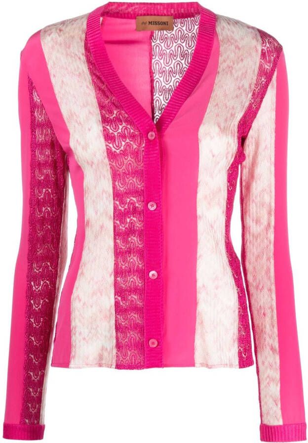 Missoni Vest met patchwork Roze