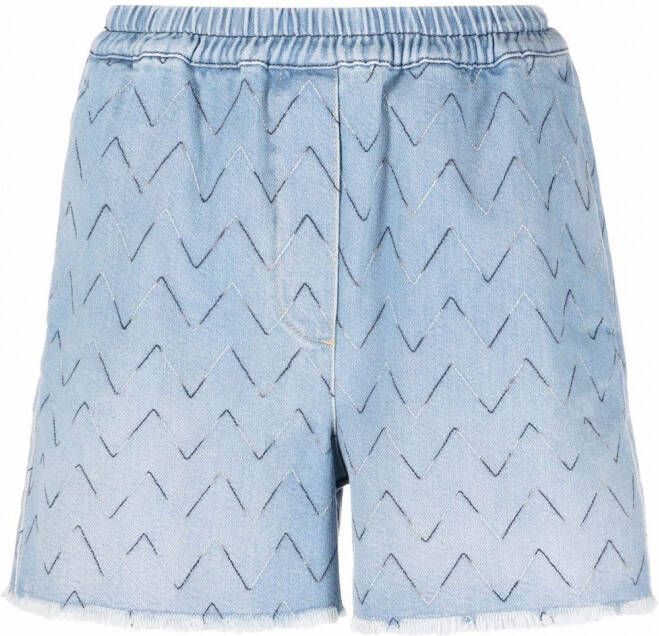 Missoni Shorts met zigzag borduurwerk Blauw