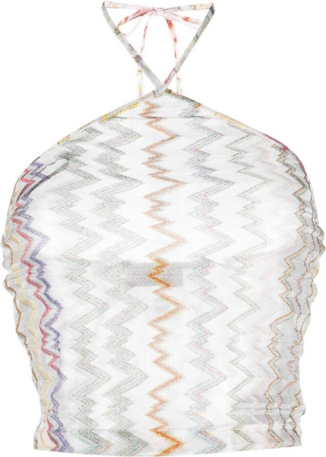 Missoni Halterjurk met zigzag-patroon Wit