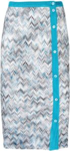 Missoni zigzag pattern knitted skirt Blauw