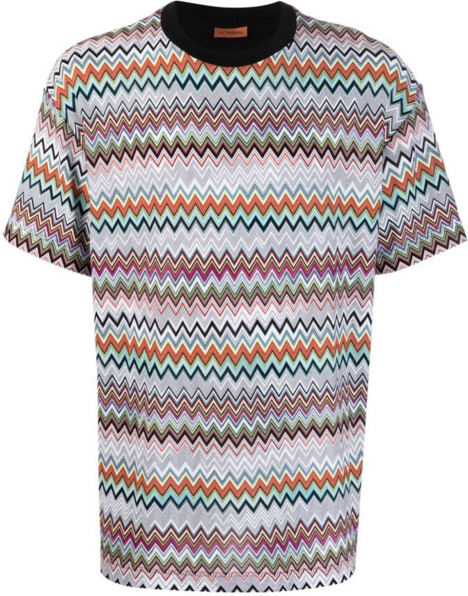 Missoni T-shirt met zigzag patroon Blauw