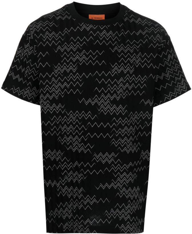 Missoni T-shirt met zigzag-patroon Zwart