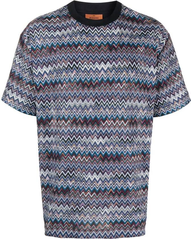 Missoni Overhemd met zigzag patroon Blauw