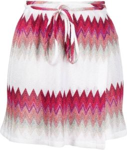 Missoni zigzag-woven beach skirt Wit