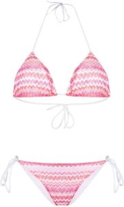 Missoni zigzag-woven triangle bikini Roze