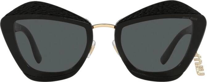Miu Eyewear Charms zonnebril met geometrisch montuur Zwart