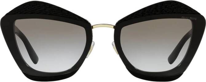 Miu Eyewear Charms zonnebril met geometrisch montuur Zwart