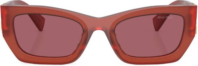 Miu Eyewear Zonnebril met rechthoekig montuur Rood