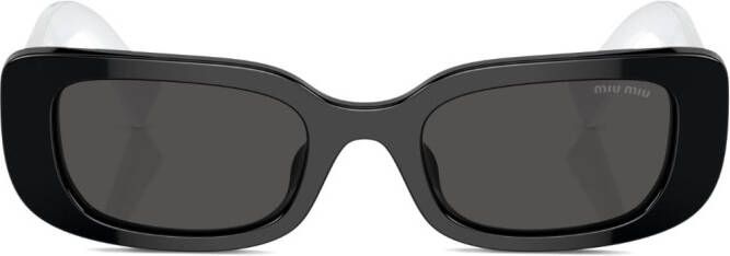 Miu Eyewear Zonnebril met rechthoekig montuur Zwart