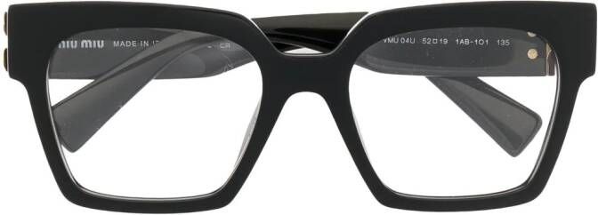 Miu Eyewear Bril met vierkant montuur Zwart