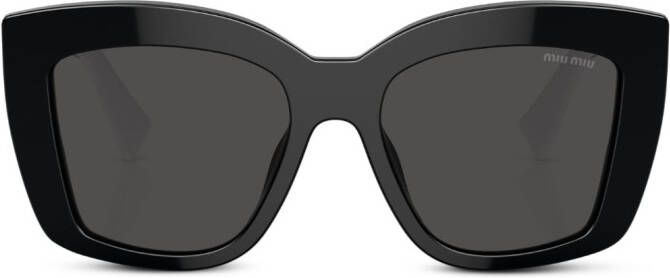 Miu Eyewear Zonnebril met vierkant montuur Zwart