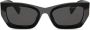 Miu Eyewear Zonnebril met rechthoekig montuur Zwart - Thumbnail 1