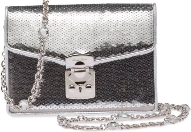 Miu Confidential leren tas Zilver