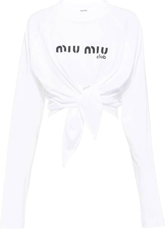 Miu Cropped T-shirt Wit