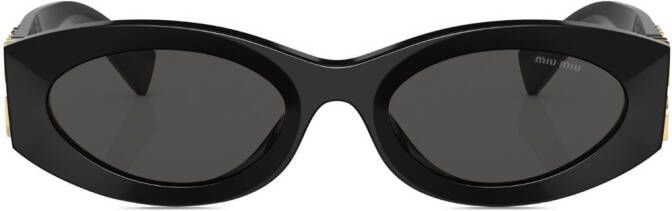 Miu Eyewear Miu Glimpse zonnebril met ovaal montuur Zwart